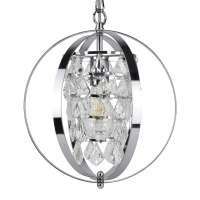 Depuley chrome finish iron K9 crystal luxury ceiling light pendant lights for living room