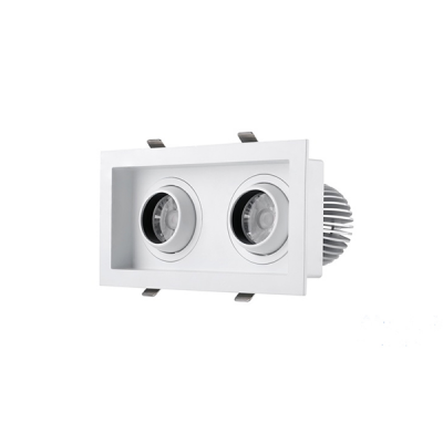 Aluminum Recessed Double Heads Ceiling Light 24w Led Downlight