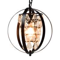 Depuley round globe K9 crystal iron ceiling chandelier pendant living room hanging lights